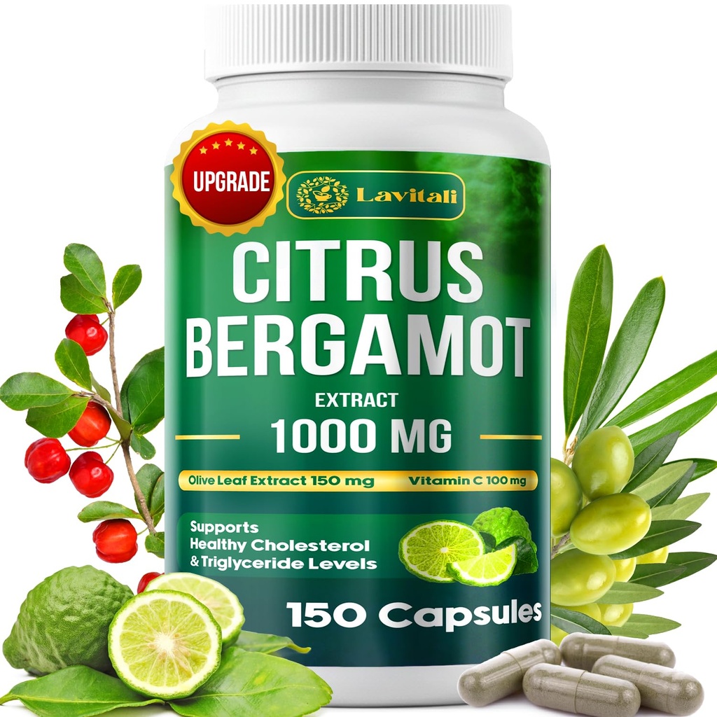 25x Koncentreret Citrus Bergamot Extract Kapsler, 150 Veggie Kapsler, Citrus Bergamot 1000mg Kapsler, Non- GMO, Gluten- Free, Alle naturlige, Vegetariske Kapsler