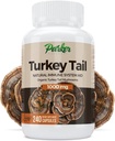 Parker Naturals Turkey Tail Mushroom Capsules - Organic Mushroom Supplement for immunsystemet Health Support - 1000 mg Premium Mushroom Kosttilskud - 240 Kapsler