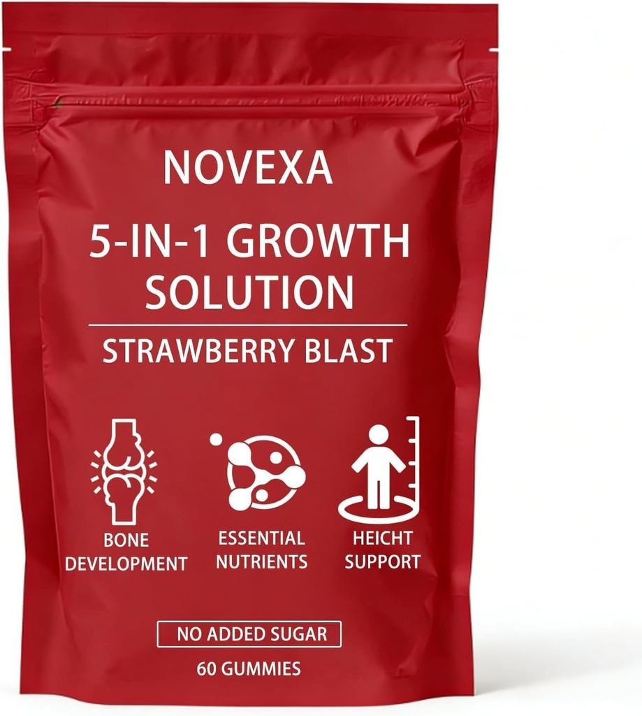 Novexa Growth Gummies, Strawberry Flavor, 60 Count