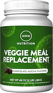 MRM Nutrition Veggie Meal Replacement Protein | Chocolate Mocha Flavored | 22g complete plant based protein | Meal on-the-go | Mediate hunger | Balanced macronutrient formula | 28 servings