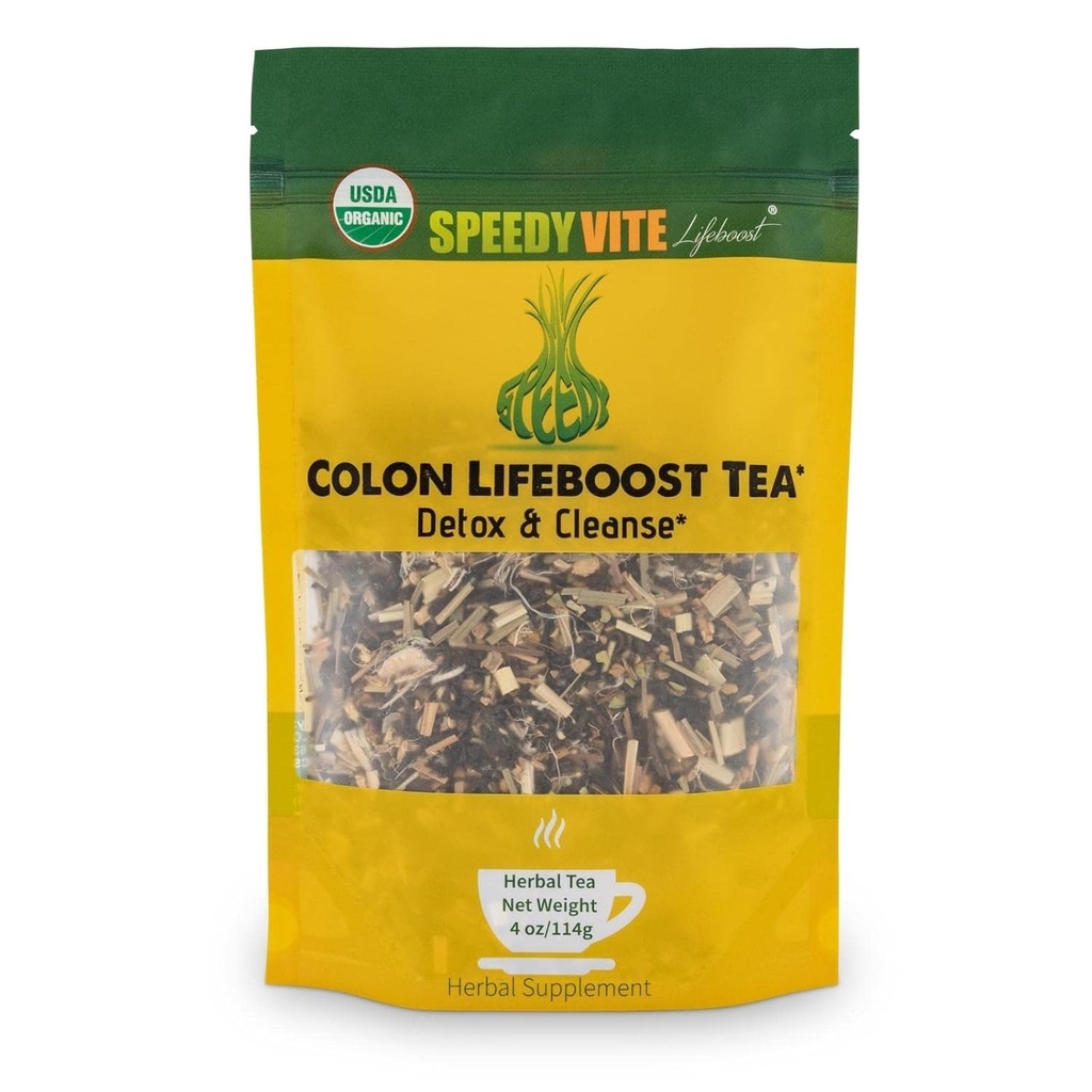 SpeedyVite Colon LifeBoost Tea Detox og Rense - Økologisk Pu 'er te med Ginger, Lemongrass - for øget kolon sundhed og funktion