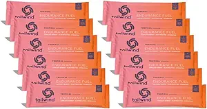 Tailwind Nutrition Endurance Fuel, Koffein Drink Powder Mix Single Servering med Electrolytes, Non- GMO, fri for soja, Dairy, og Gluten, Vegan- Friendly, Tropical Buzz, Pack of 12