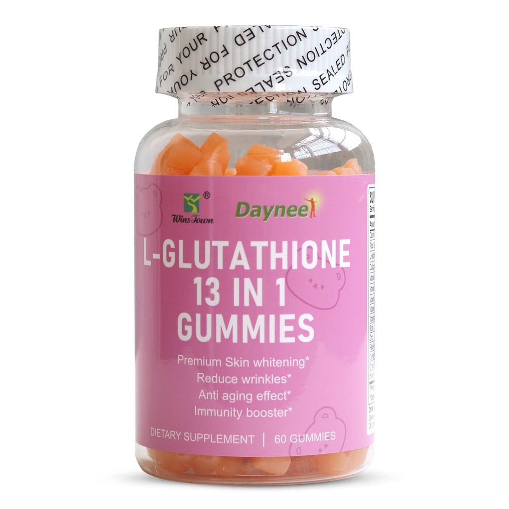 L- Glutathione 13 i 1 Gummies, 1200mg, Reducere Wrinkler & Anti- Aging, 60 Greve