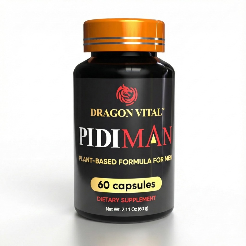 PIDIMAN Plant-Based Performance Supplement for Men, Energy and Drive Enhancement Formula, 60 Capsules, 30-Day Supply, Vegan Dietary Supplement