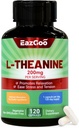 L- Theanin 200mg, Aminosyre supplement til støtte relaksering, stress, L Theanine kapsler - Non-GMO, Gluten Free, 120 Veg kapsler