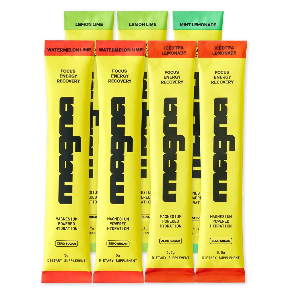 MAGNA Electrolytes Powder Drink Mix for Hydration, Energy & Focus Support (7 Servings, Variety)