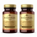 Solgar B- Complex "50" - 100 Vegetabilske kapsler, pakke af 2 - Energi Metabolisme & Nervesystemet Support - Non-GMO, Vegan, Gluten Free - 200 Total Servering