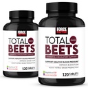 Kraftfaktor Total Beets nitrogenoxid tillæg med Beet Root Powder, Nitrater, Drueseekstrakt til cirkulering, Kardiovaskulær, Heart Health, 240 Tablets, 2 Pack