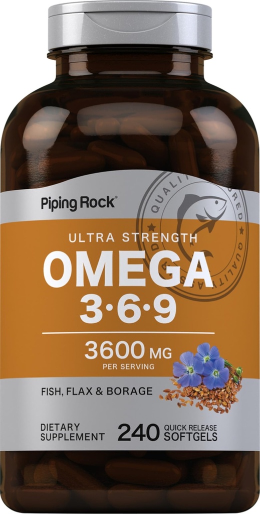 Piping Rock Omega 3 6 9 Kosttilskud til kvinder og mænd