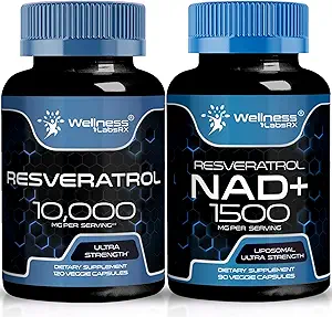 WELLENess LABSRX Resveratrol Kapsler 10000 - NAD + Supplement kapsler 1500mg