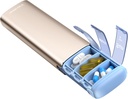 Vayråt Metal Travel Pill Organizer, 7 dages ugentlig Pill Box, Stor kapacitet Daily Cute Pill Case til kosttilskud, piller, vitaminer og medicin (lille, Champagne)