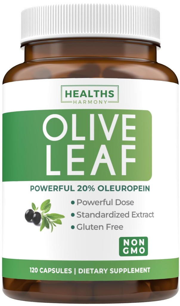 Super Strength Olive Leaf Extract Kapsler - Vegan Non- GMO 750mg Olive Extract med 20% Oleuropein Antioxidant Supplement for Immunity Hud og hjerte Health Support - Made in the USA (4 Month Supply)