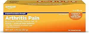 Basic Care Diclofenac Natriumtopisk gel, 1% (NSAID), for Gigt Smerte Relief, 1,76 ounce (pakning med 1) (Emballage kan variere)