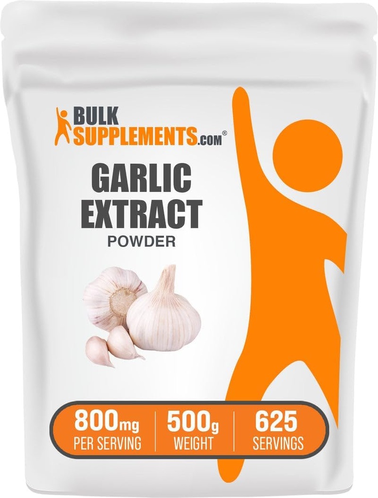 BulkSupplements.com Hvidløg Uddrag Pulver - Hvidløg Supplement, Urte Supplement, Allium Sativum - Urte & Gluten Free, 800mg per Serving, 500g (1.1 lbs) (Pack of 1)