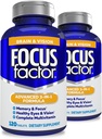 Focus Factor Voksne Brain og Vision Supplement, 120 Count- Eye Vitamin, Mineral Supplement, Komplet Multivitamin med Lutein & Zeaxanthin- Brain Supplement for Focus, Koncentration, Hukommelse (2 Pk)