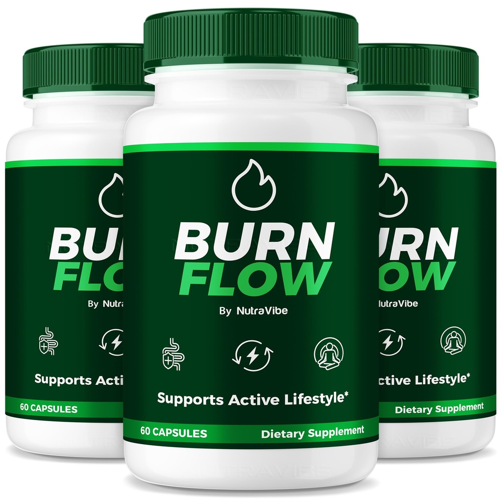 (3 Pack) BurnFlow Capsules – Premium BurnFlow Formula with a Clean, Premium Blend to Support Body Goals, Natural Energy & Active Lifestyle | Just 2 Easy-to-Swallow Pills a Day (180 Capsules)
