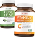 Spar $4 (12% off) - Herbal immunbundle - Olive Leaf Extract (non-GMO) Super Strength: 20% Oleuropein 750mg caps og immunstøtte - C-vitamin med zink, D-vitamin, Elderberry & Echinacea (non-GMO)