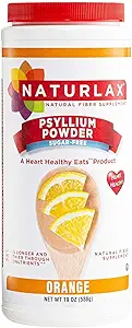 Sugar- Free Psyllium Husk Fiber Powder, Orange Flavored 19 oz