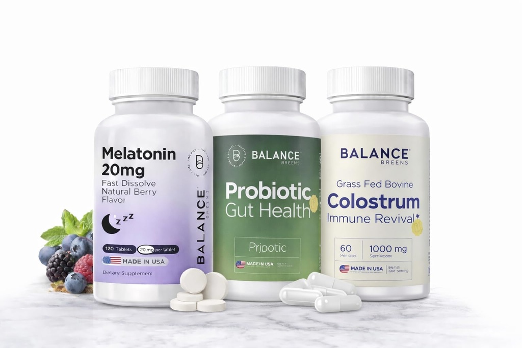 Balancebreens Melatonin + Probiotics + Colostrum Wellness Bundle