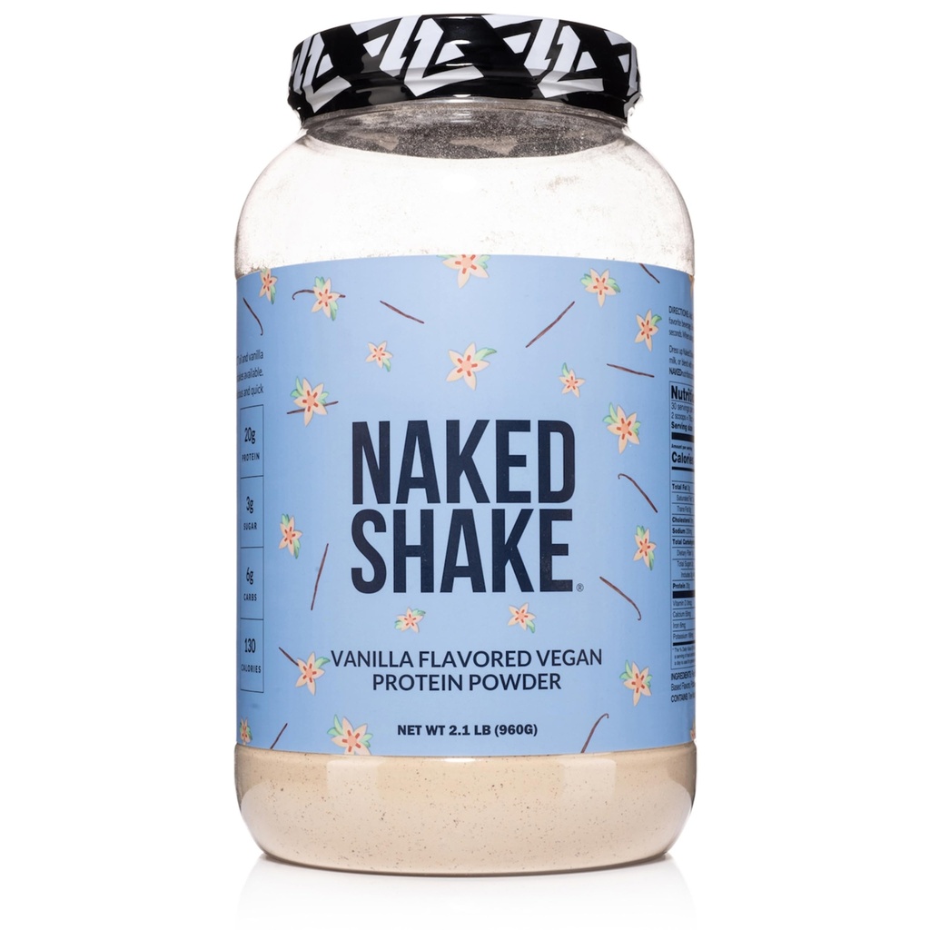 Nøgen Shake - Vanilla Protein Powder - Plant Based Protein Shake med Mct Oil, Gluten- Free, Soy- Free, Ingen Gmos eller kunstige sødestoffer - 30 Servere