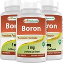 Bedste Naturals Boron Kosttilskud 5 mg 240 tabletter (240 greve (pakning med 3))
