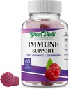 Greenfield Nutritions Halal immun Support Elderberry Gummies til voksne - Understøtter dit immunsystem naturligt med Halal Zink og C-vitamin Gummy - 60 lækre blandet berry Gummies Halal Vitamin