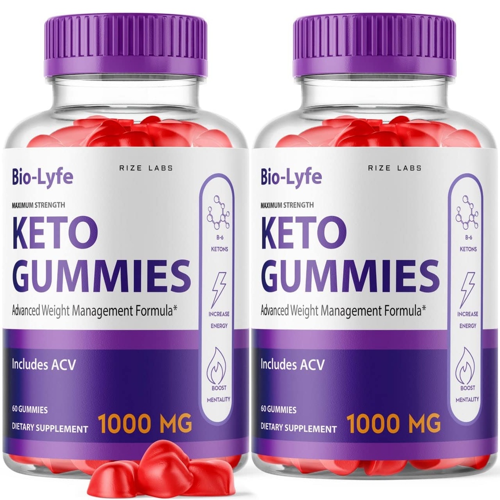 BioLyfe Keto ACV Gummies Advanced Formula Apple Cider Vinegar Maximum Strength (Pack of 2) (120 Gummies)