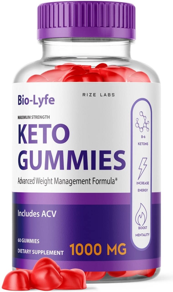 BioLyfe Keto ACV Gummies Advanced Formula Apple Cider Vinegar Maximum Strength (60 Gummies)