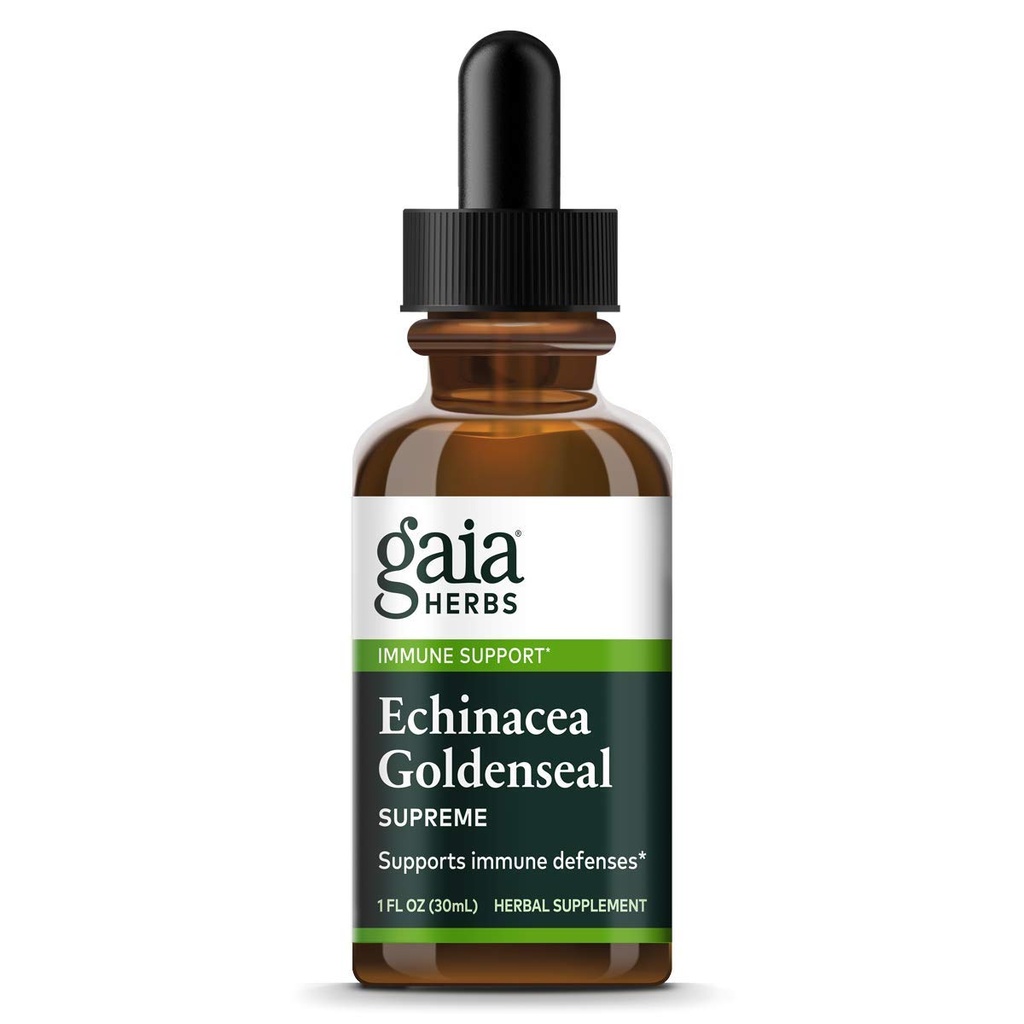 Gaia Herbs Echinacea Goldenseal Supreme, 1-Ounce Bottle (Pack of 2)