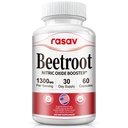 Rasav Beet Root Capsules - 1300mg Beet Root Powder Helps Support Nitric Oxide Production, Blood Flow, Blood Circulation & Energy, Non-GMO, Beet Supplement - 60 Capsules, 30-Day Supply