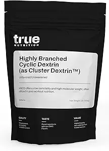 True Nutrition - Highly Branched Cyclic Dextrin - Carbohydrate Powder for Sustained Intra-Workout Energy, Enhanced Post-Workout Muscle Recovery - Vegan and Non-GMO - Unflavored 1lb