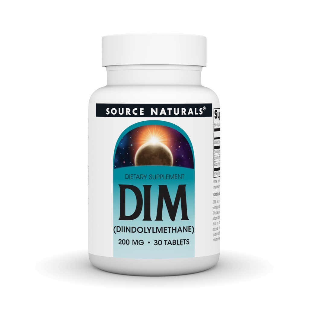 Kilde Naturals DIM, Diindolylmethan 200 mg med BioPerine, E-vitamin & mere - 30 tabletter