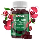 Yumvs Beet Root Gummies med Magnesium og C-vitamin - Berry Flavor Beetroot Gummies - Beet Chews for Blood Circulations og Antioxidant Support - Rød Beet Gummy- Berry 60 Greve (Pack of 1)