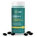 Iwi Omega-3 Essential, 30 Softgels (30 Servings), Plant-Based Algae Omega 3 with EPA + DHA, Brain, Heart & Immune Support Dietary Supplement, Krill & Fish Oil Alternative, No Fishy Aftertaste