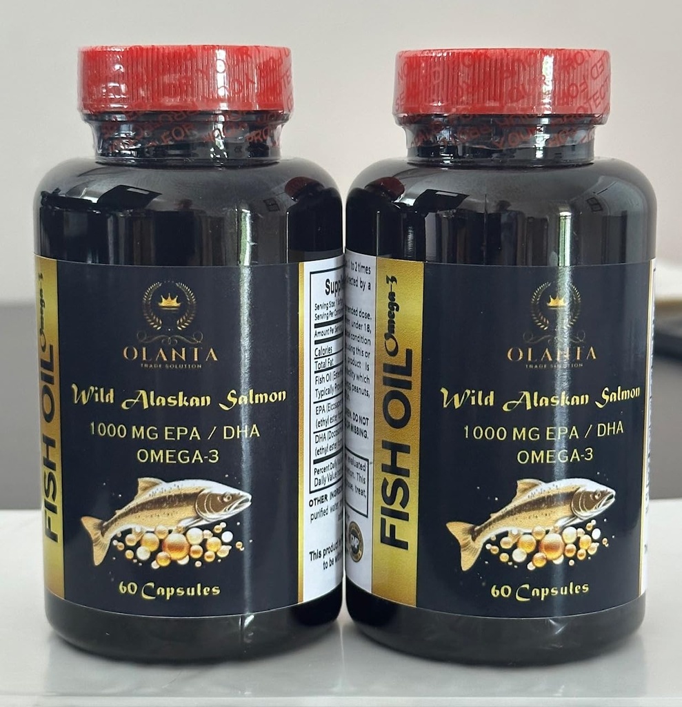 Fish Oil Omega 3 Supplements - Support Healthy functionality, Brain and Eyes Support, Non-GMO - 2 Bottles 120 Capsules