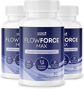 FlowForceMax Herbal Support - Natural Plant- baseret formel med Saw Palmetto Extract 124; 30 tyggetabletter, 3 måneders levering, Lavet i USA