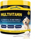 Hundevitaminer, Hundemultivitamin pulver, med Probiotika, Glucosamin, Omega 3, Support Gut, Joint & Mobility, Itch Skin & Coat, Minerals & Antioxidant for Immunforsvar, Daglige Væsentlige Hundetillæg