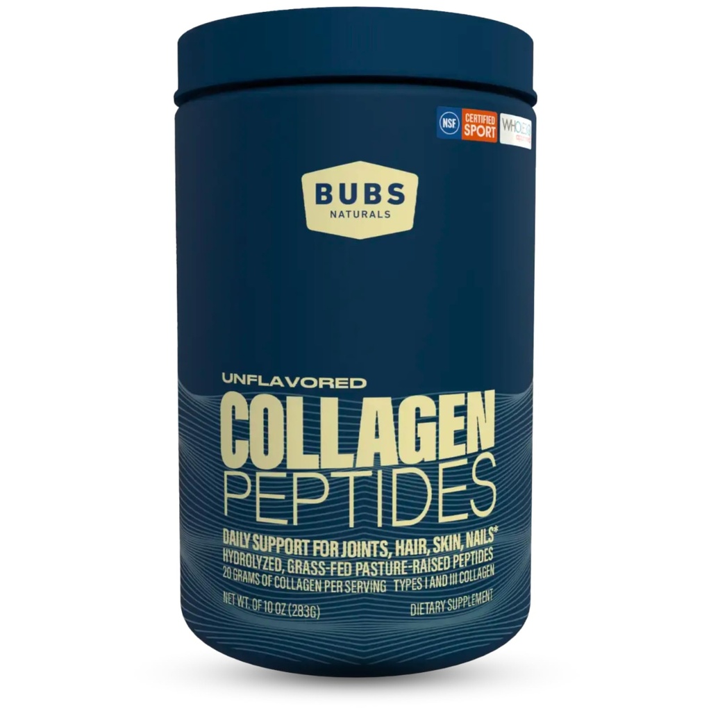 BUBS Naturals Unflavored Collagen Peptider Powder, Best Proteins for Joints & Skin, Pasture Raised Grass Fed, Paleo og Keto Friendly, Whole30 Godkendte, Non- GMO Dairy & Gluten Free, 10oz, 14 Serveringer