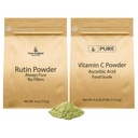 PURE ORIGINAL INGREDIENTS Vitamin C Powder and Rutin Powder Bundle, 4 oz Each, Always Pure, Dietary Supplement