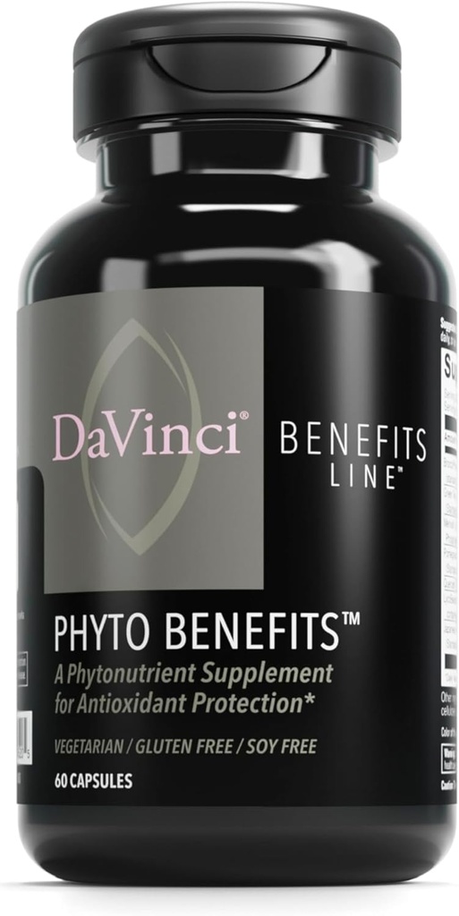 DAVINCI Labs Phyto Fordele - Understøtter hjerte, hjerne og immunforsvar, GLP-1 Produktion & mere med curcumin, Quercetin, grøn te & mere * - Vegetarisk, Gluten- fri, soy- fri - 60 kapsler