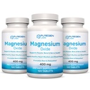 Magnesium 400mg [høj potens] Supplement - Magnesiumoxid til immunforsvar, Muskelgendannelse, Leg kramper, Afslapning - 3 pakning