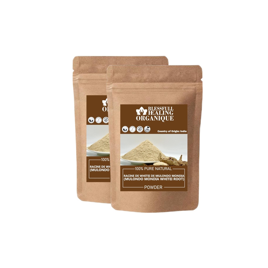 Blessfull Healing Organic Mulondo Mondia Whitei Root Powder 100% Pure Natural 100 Gram (3.52 oz) Each (Pack of 2) = 200 Grams, Vegan