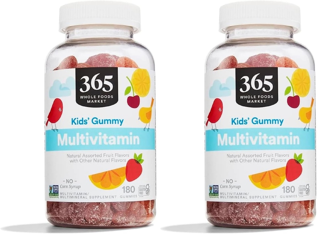 365 by Whole Foods Market, Children's Gummy Multivitamin 180 Count, 180 Count (Pack of 2)