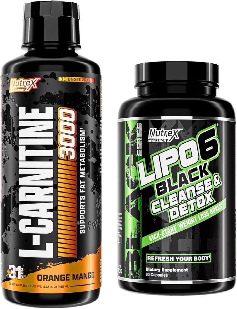 Nutrex Forskning Flydende Carnitin 3000; Premium Flydende Carnitin, Fedttab Support Orange Mango - Lipo- 6 Rengøring & Detox til vægttab & fordøjelsesbesvær