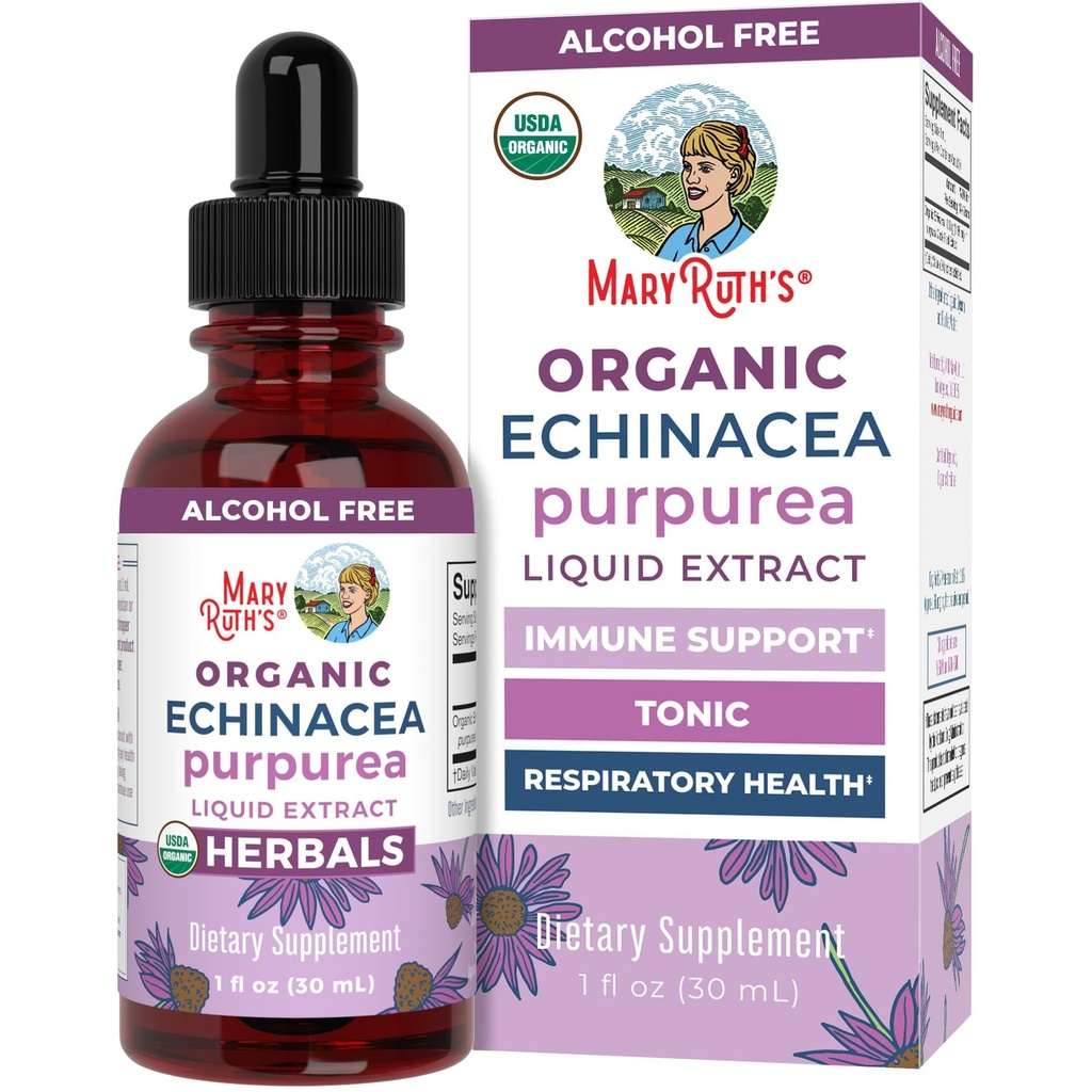 MARYRUTH'S Organics Echinacea Purpurea Liquid | Sugar Free | USDA Organic | Echinacea Liquid Drops for Immune Support| Respiratory Health | Alcohol Free | Non-GMO | Vegan | 1 Fl Oz