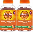 Metamucil Fiber Gummies for Adults with Vitamins C,D,B12 for Metabolism,No Sugar Added Citrus Berry Flavor,5g Plant Based Prebiotic Fiber Supplement Blend,120 Count (Pack of 2)