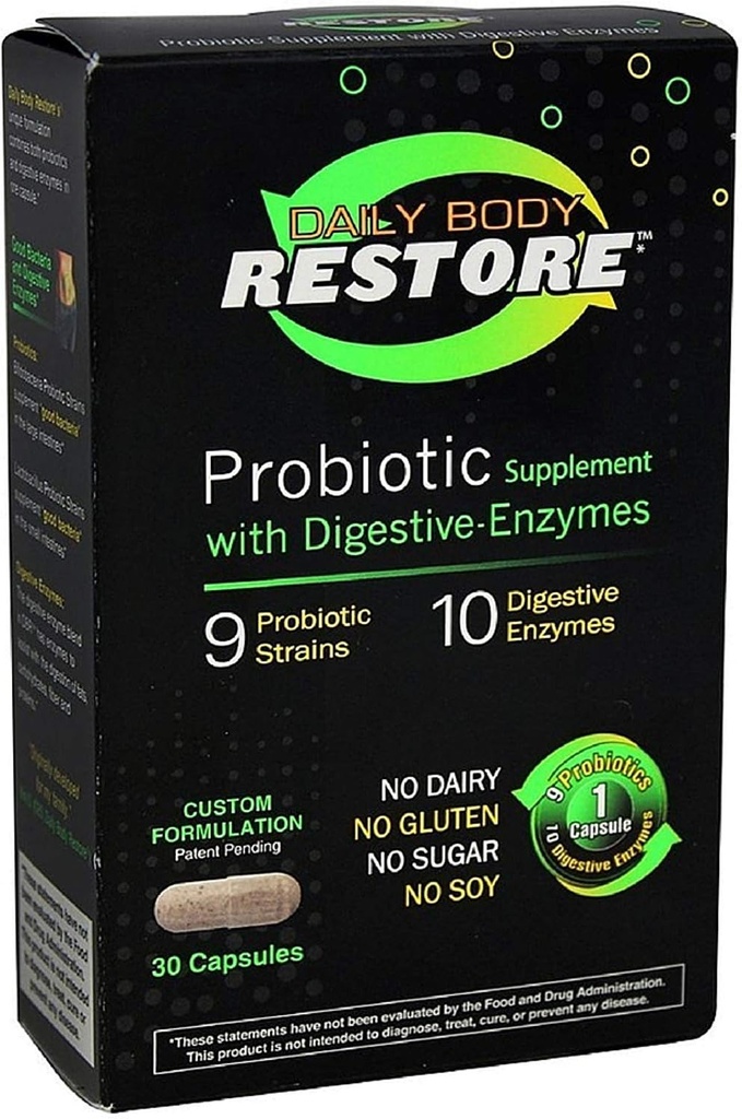 Probiotisk supplement kapsler med fordøjelsesenzymer 30 ea (pakning med 4 stk.)