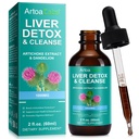 Milk Thistle Liquid Drops for Liver Detox & Cleanse, 1000mg Silymarin Extract with Dandelion & Artichoke, Alcohol-Free Liver Support Supplement, Vegan & Non-GMO, 2 Fl Oz