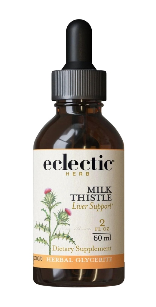 Eclectic Herb - Milk Thistle Glycerite | Herbal Health Supplement | Non-GMO, Gluten-Free (2 fl oz | 60 ml)