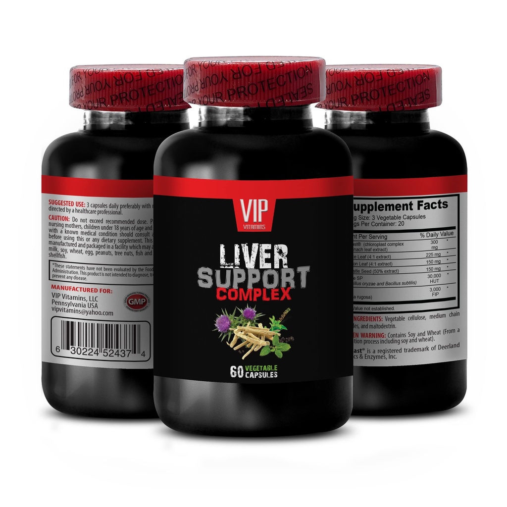 LIVER SUPPORT SUPPLEMENT - Milk Thistle Seed, Protease SP, Aspergillus oryzae, Bacillus subtilis, Liver support supplement for women, Plant-based liver support blend, liver support 1Bot